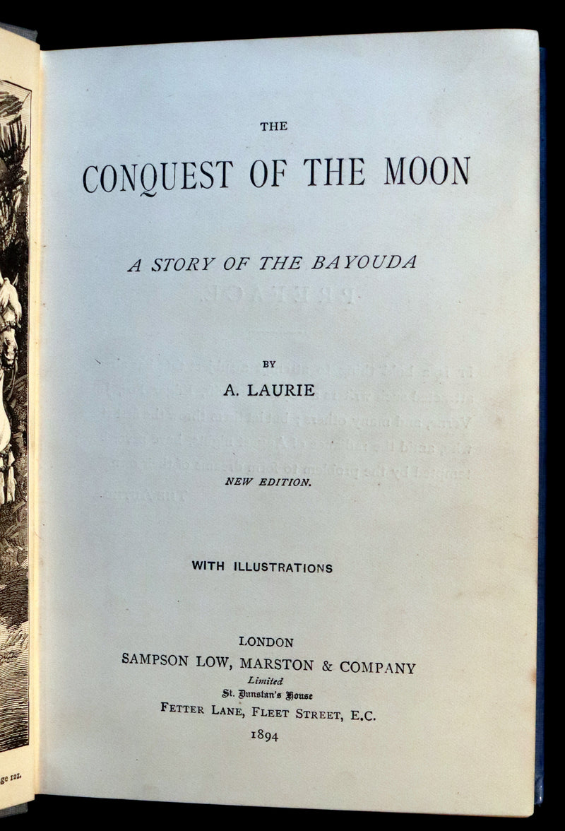 1894 Rare Book - The CONQUEST of the MOON by Andre Laurie, Jules Verne's collaborator.