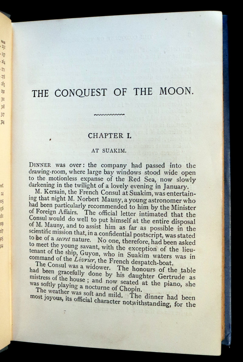 1894 Rare Book - The CONQUEST of the MOON by Andre Laurie, Jules Verne's collaborator.