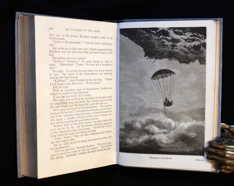 1894 Rare Book - The CONQUEST of the MOON by Andre Laurie, Jules Verne's collaborator.