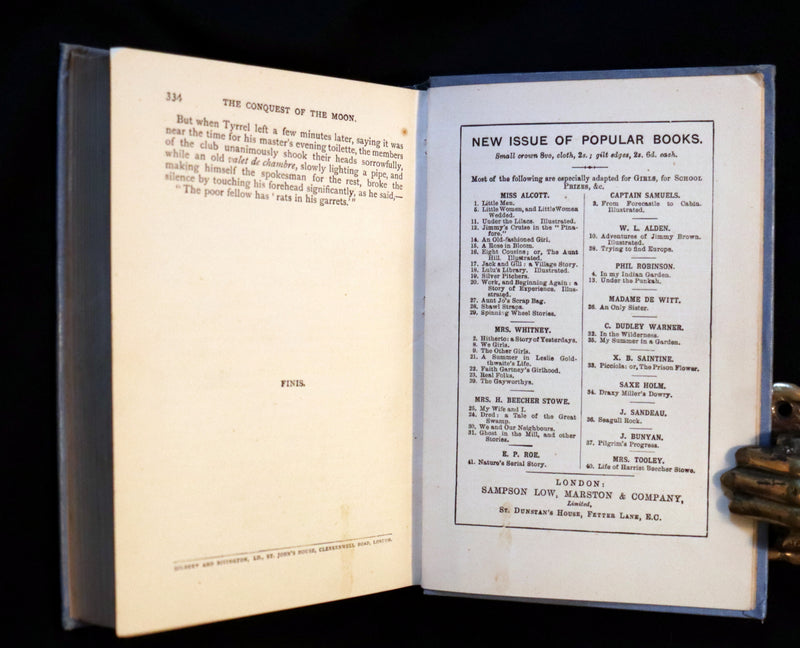 1894 Rare Book - The CONQUEST of the MOON by Andre Laurie, Jules Verne's collaborator.