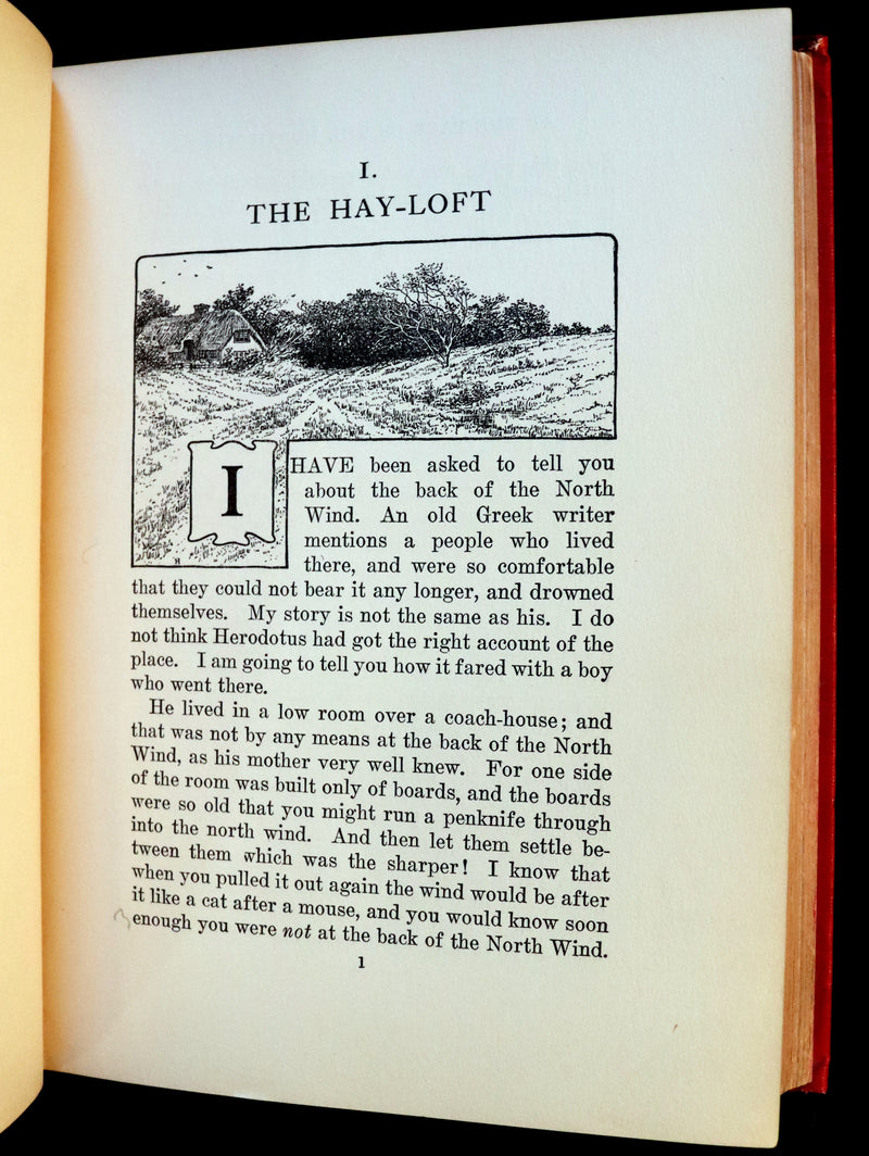 1909 Rare Book - AT THE BACK OF THE NORTH WIND. First Edition illustrated by Maria L. Kirk.