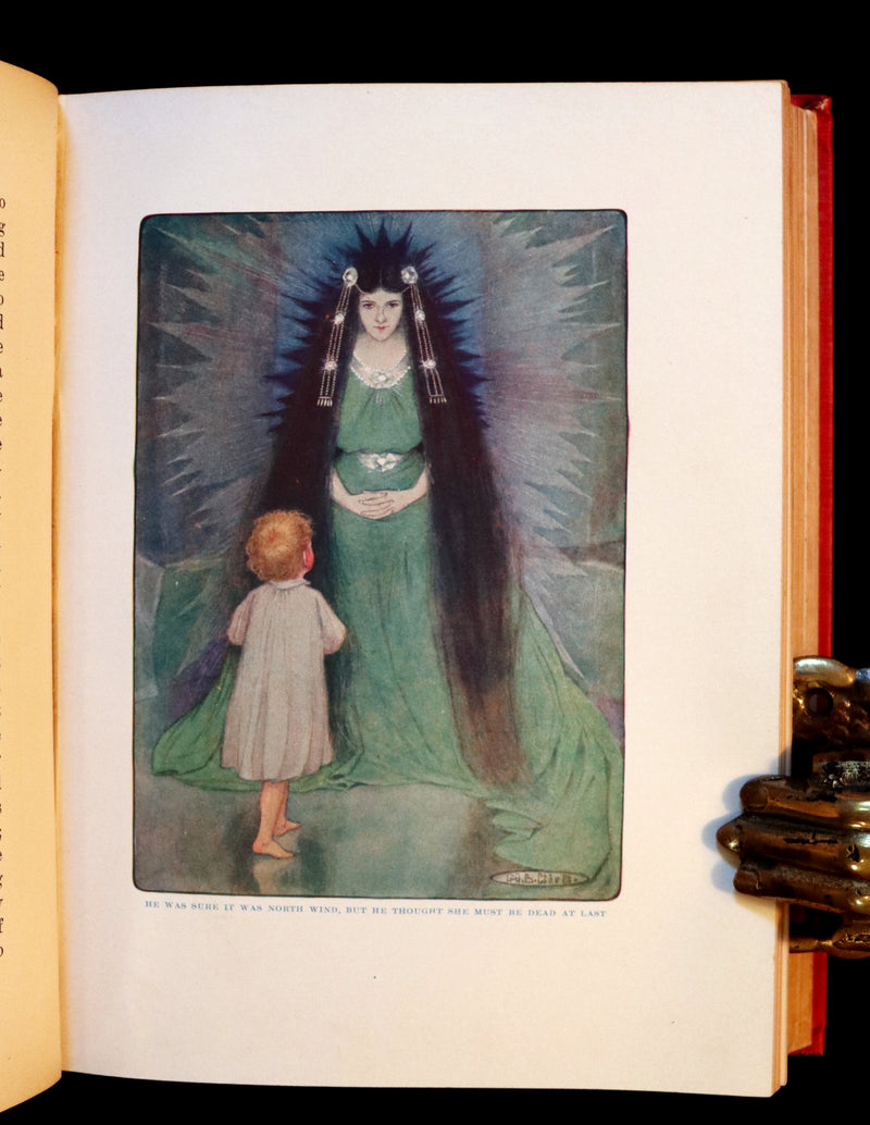1909 Rare Book - AT THE BACK OF THE NORTH WIND. First Edition illustrated by Maria L. Kirk.
