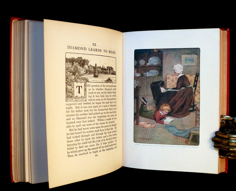 1909 Rare Book - AT THE BACK OF THE NORTH WIND. First Edition illustrated by Maria L. Kirk.