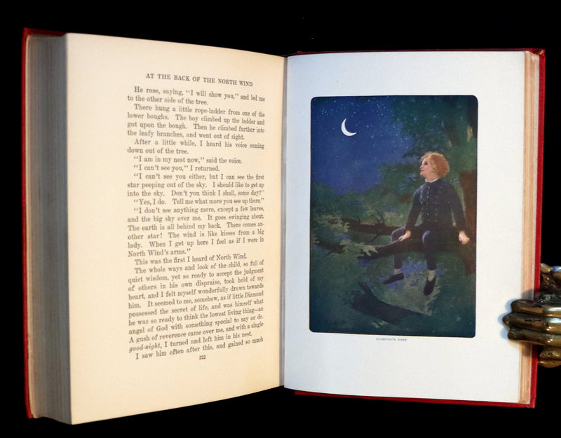 1909 Rare Book - AT THE BACK OF THE NORTH WIND. First Edition illustrated by Maria L. Kirk.