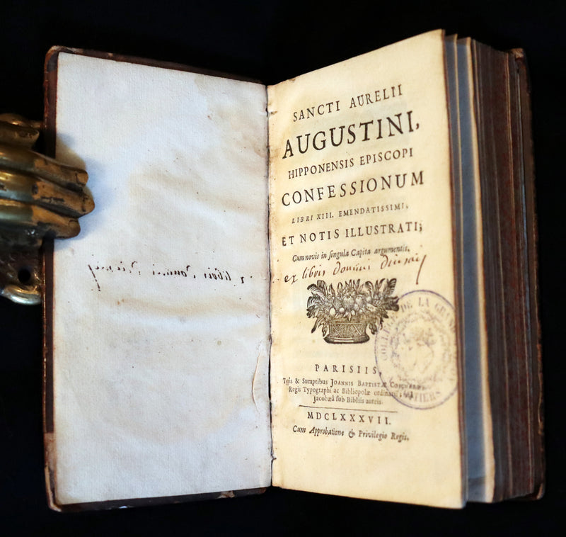 1687 Rare Latin Book - The Confessions of Saint Augustine of Hippo. Confessionum Libri XIII.