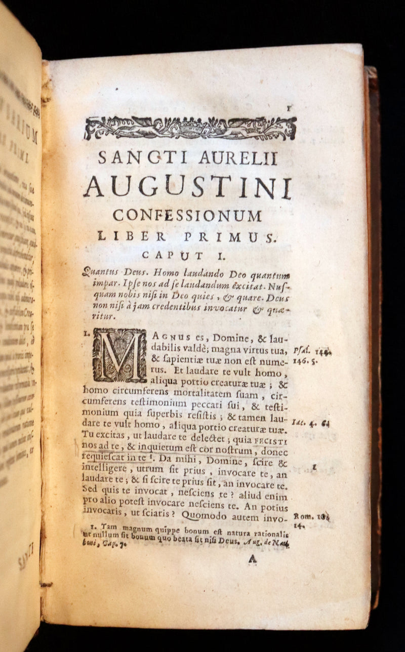 1687 Rare Latin Book - The Confessions of Saint Augustine of Hippo. Confessionum Libri XIII.