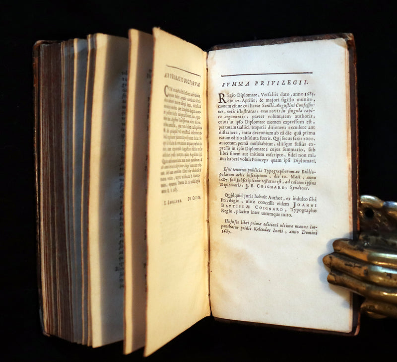 1687 Rare Latin Book - The Confessions of Saint Augustine of Hippo. Confessionum Libri XIII.