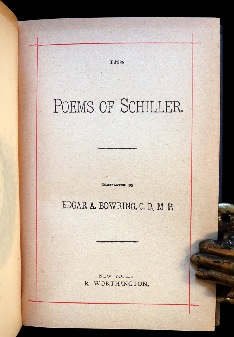 1890 Rare Victorian Book - The Poems of Johann Christoph Friedrich (von) SCHILLER. Illustrated.