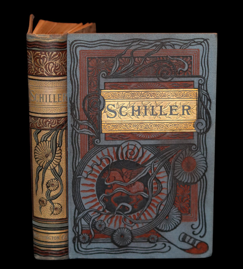1890 Rare Victorian Book - The Poems of Johann Christoph Friedrich (von) SCHILLER. Illustrated.