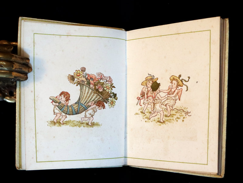 1884 Rare First Edition - LANGUAGE OF FLOWERS illustrated by Kate Greenaway in colours.