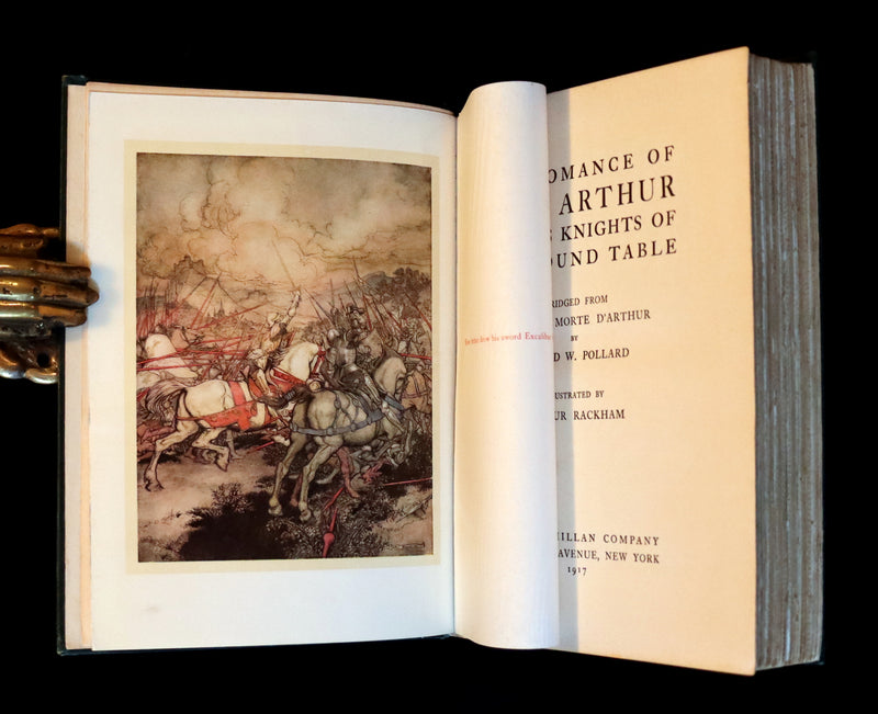 1917 Rare 1st Edition - ROMANCE of KING ARTHUR and His KNIGHTS of the Round Table illustrated by RACKHAM.