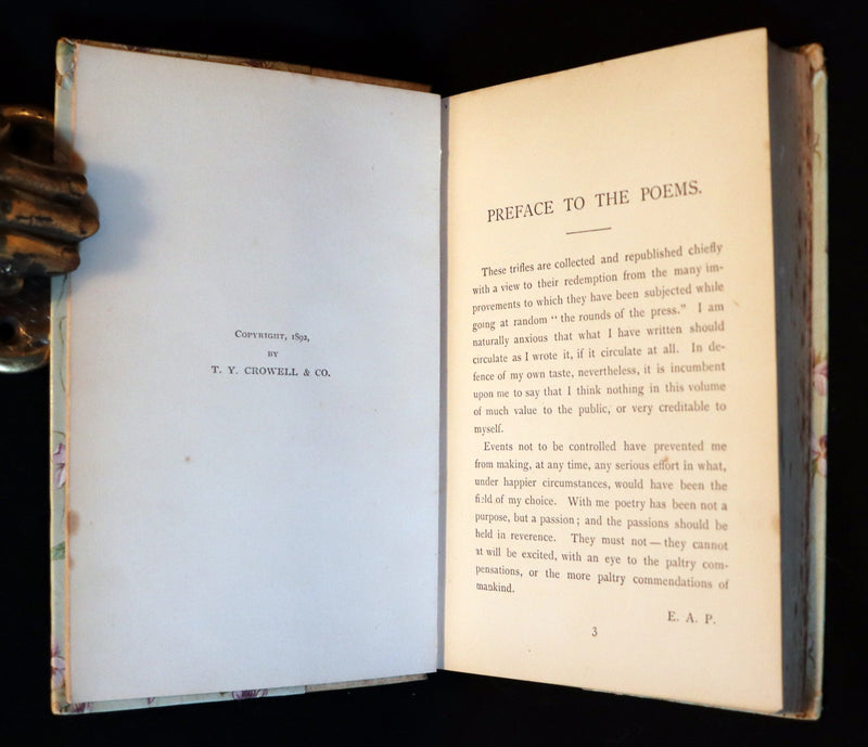 1892 Rare Victorian Book - Poems by Edgar Allan POE (The Raven, Lenore, Ulalume, ...).