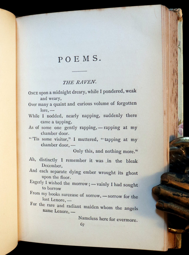 1892 Rare Victorian Book - Poems by Edgar Allan POE (The Raven, Lenore, Ulalume, ...).