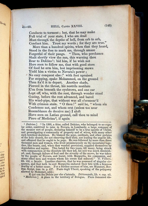 1860 Rare Book - The VISION, or HELL, PURGATORY, and PARADISE of Dante Alighieri.