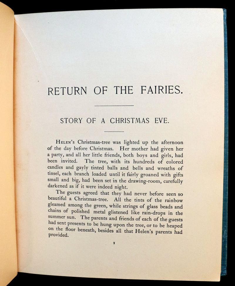 1890 Scarce First Edition Book - Return of the Fairies by Charles J. Bellamy Illustrated by Charles W. Reed.