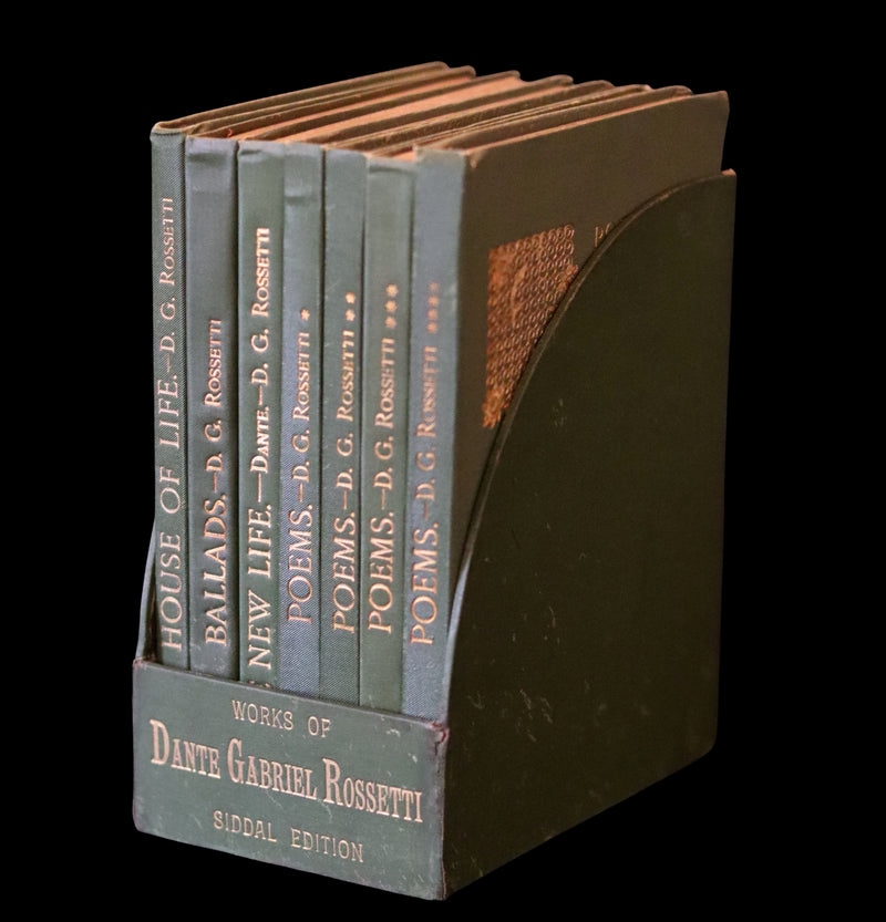 1899 Scarce Pre-Raphaelite Book set - Works of Dante Gabriel Rossetti - Siddal Edition with Bookcase.