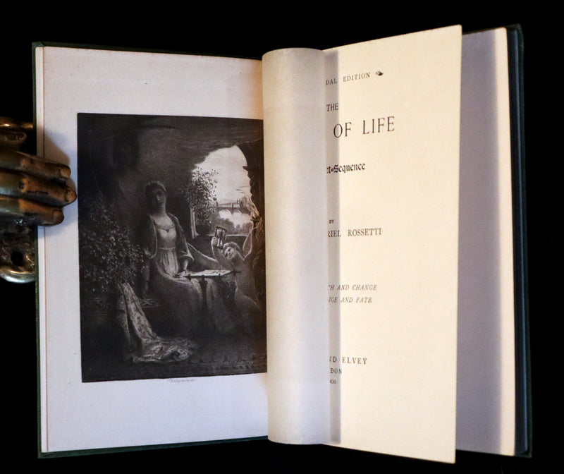 1899 Scarce Pre-Raphaelite Book set - Works of Dante Gabriel Rossetti - Siddal Edition with Bookcase.