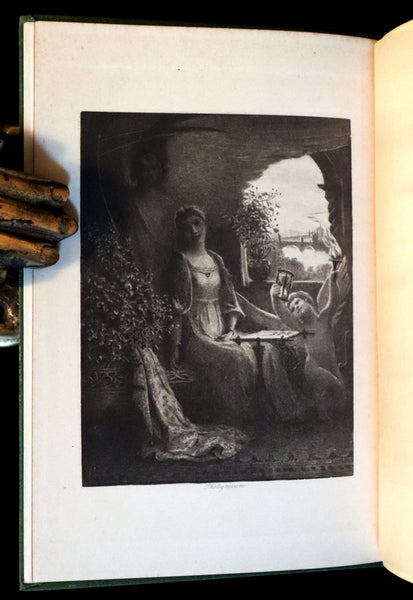 1899 Scarce Pre-Raphaelite Book set - Works of Dante Gabriel Rossetti - Siddal Edition with Bookcase.