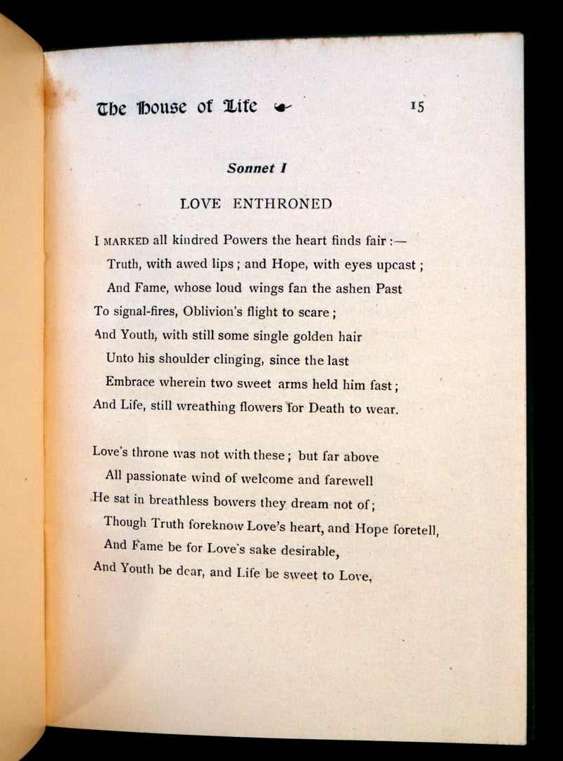 1899 Scarce Pre-Raphaelite Book set - Works of Dante Gabriel Rossetti - Siddal Edition with Bookcase.