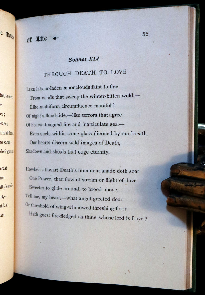 1899 Scarce Pre-Raphaelite Book set - Works of Dante Gabriel Rossetti - Siddal Edition with Bookcase.