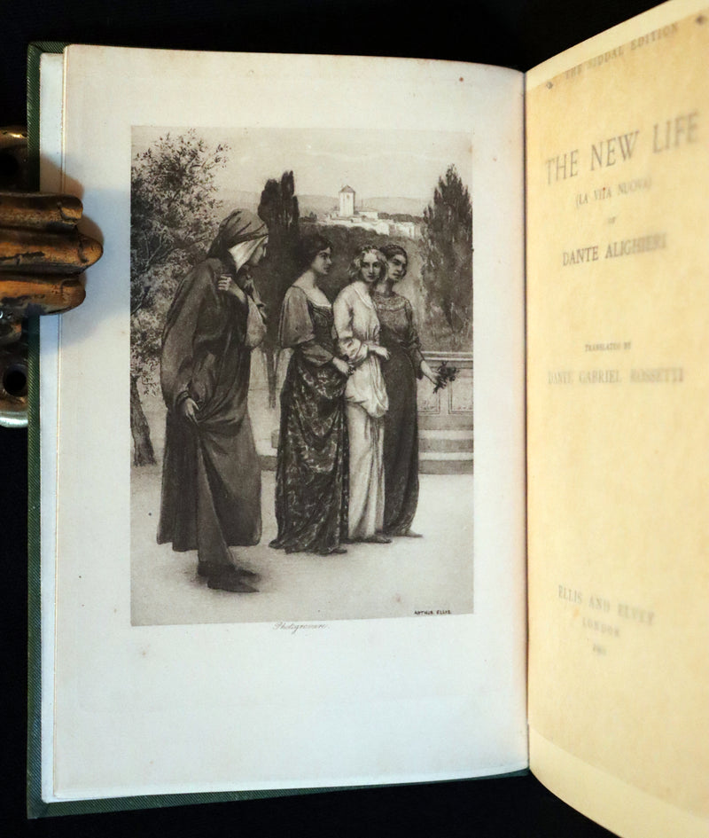 1899 Scarce Pre-Raphaelite Book set - Works of Dante Gabriel Rossetti - Siddal Edition with Bookcase.