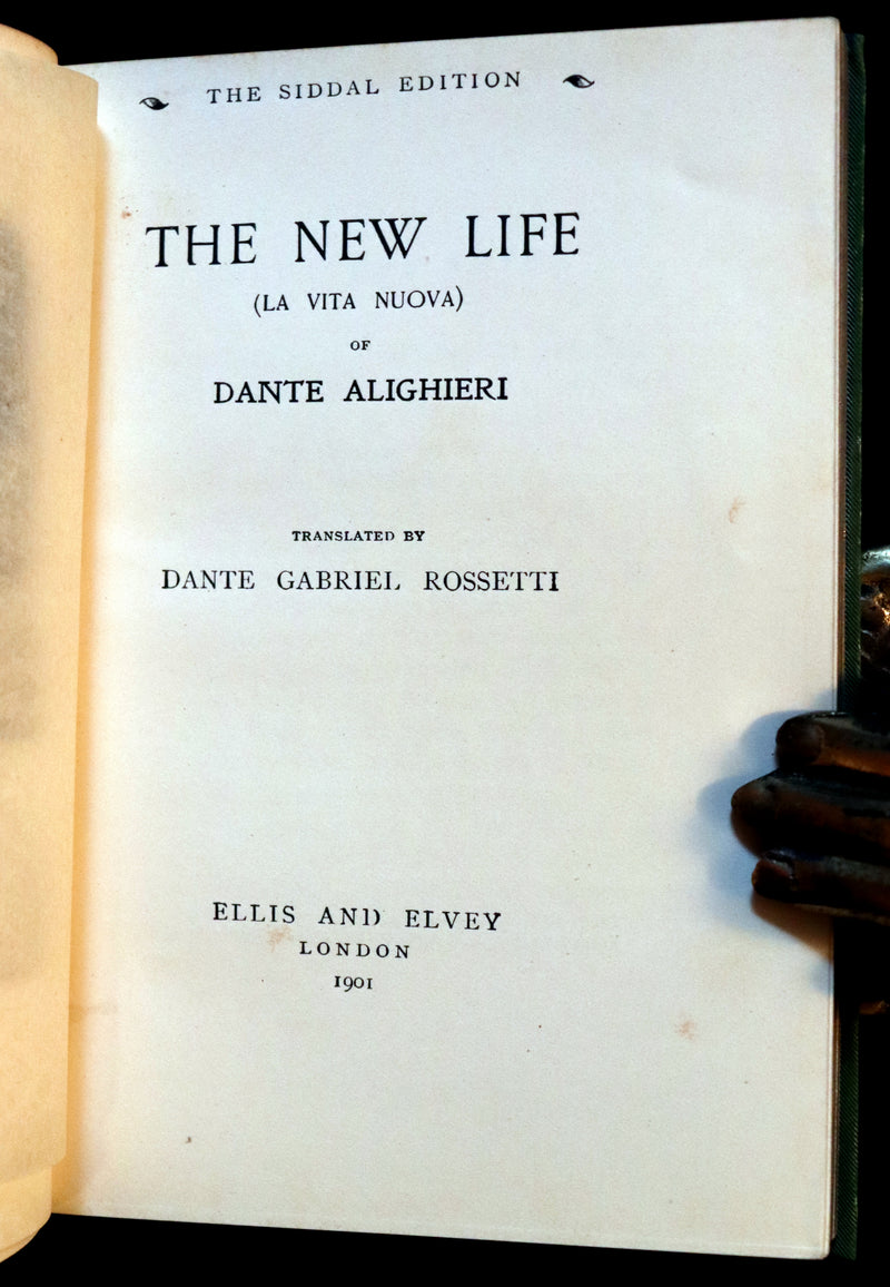 1899 Scarce Pre-Raphaelite Book set - Works of Dante Gabriel Rossetti - Siddal Edition with Bookcase.