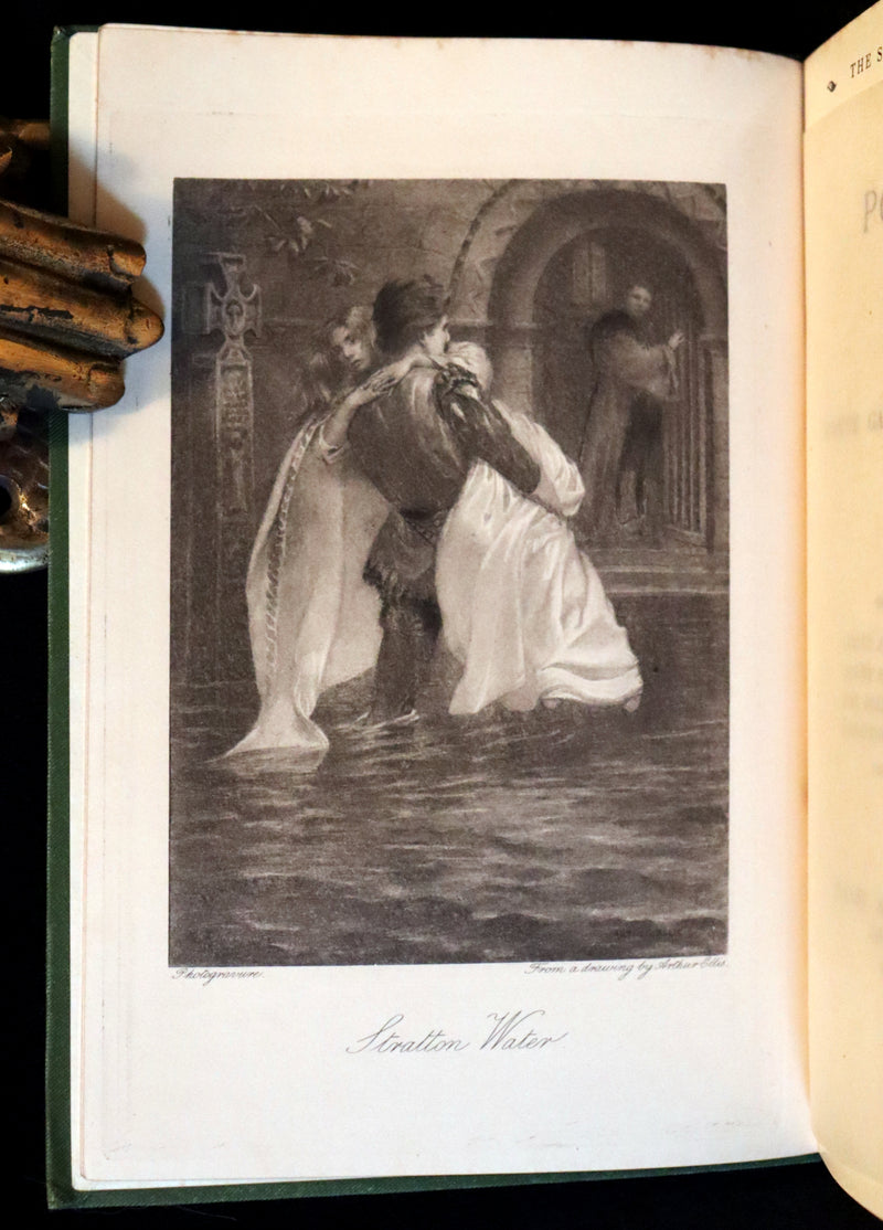 1899 Scarce Pre-Raphaelite Book set - Works of Dante Gabriel Rossetti - Siddal Edition with Bookcase.