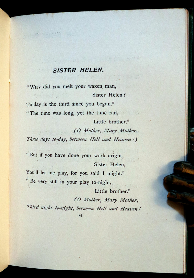 1899 Scarce Pre-Raphaelite Book set - Works of Dante Gabriel Rossetti - Siddal Edition with Bookcase.