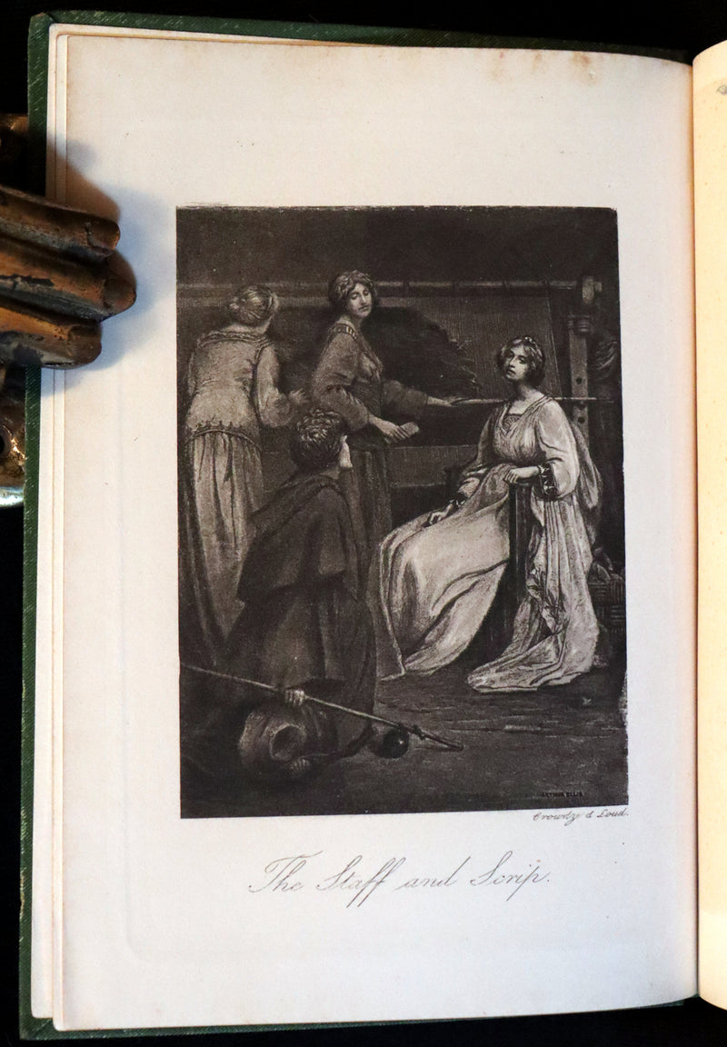 1899 Scarce Pre-Raphaelite Book set - Works of Dante Gabriel Rossetti - Siddal Edition with Bookcase.