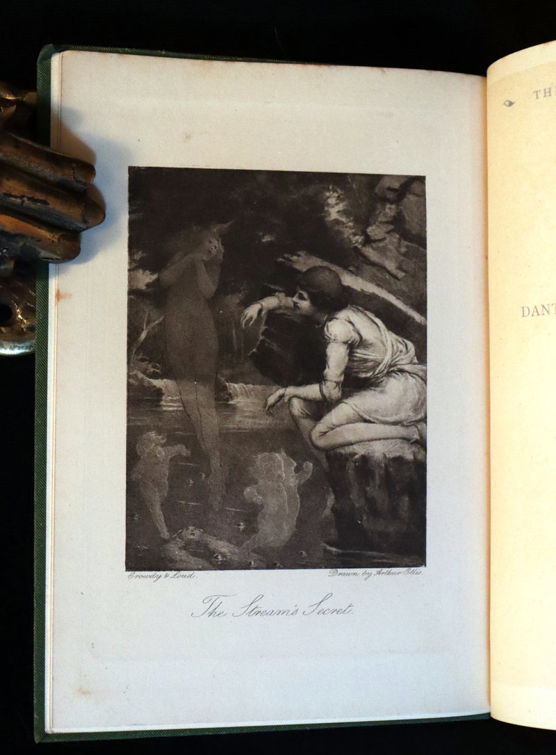 1899 Scarce Pre-Raphaelite Book set - Works of Dante Gabriel Rossetti - Siddal Edition with Bookcase.
