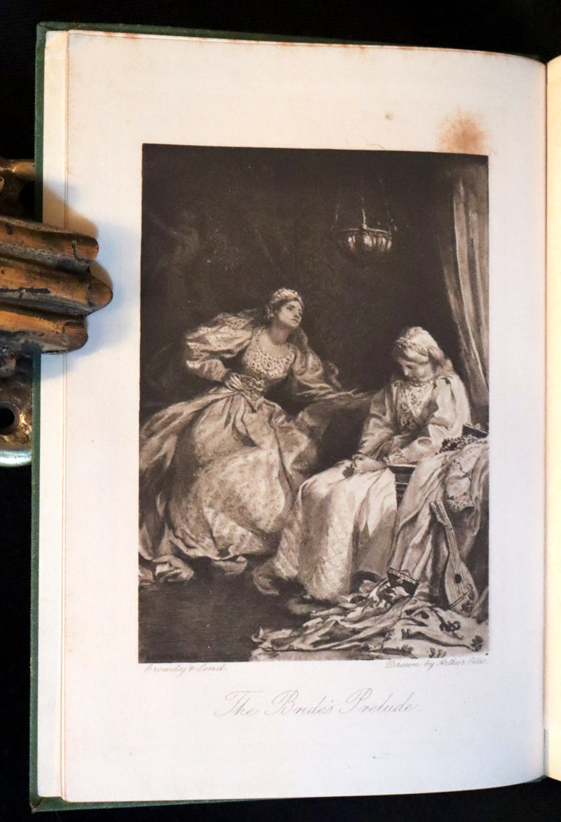 1899 Scarce Pre-Raphaelite Book set - Works of Dante Gabriel Rossetti - Siddal Edition with Bookcase.