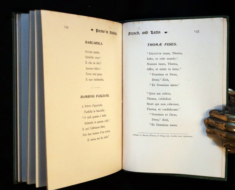 1899 Scarce Pre-Raphaelite Book set - Works of Dante Gabriel Rossetti - Siddal Edition with Bookcase.