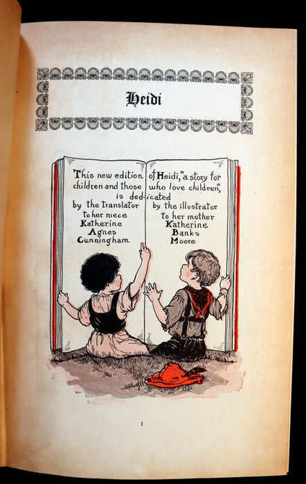 1924 Rare Book - HEIDI by Johanna Spyri. First Edition illustrated by Violet Moore Higgins.