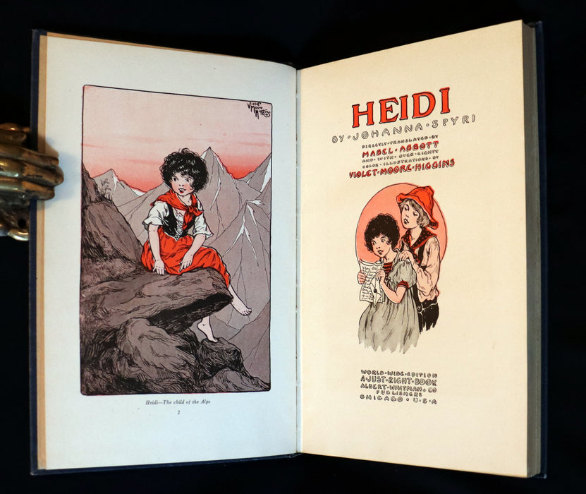 1924 Rare Book - HEIDI by Johanna Spyri. First Edition illustrated by Violet Moore Higgins.