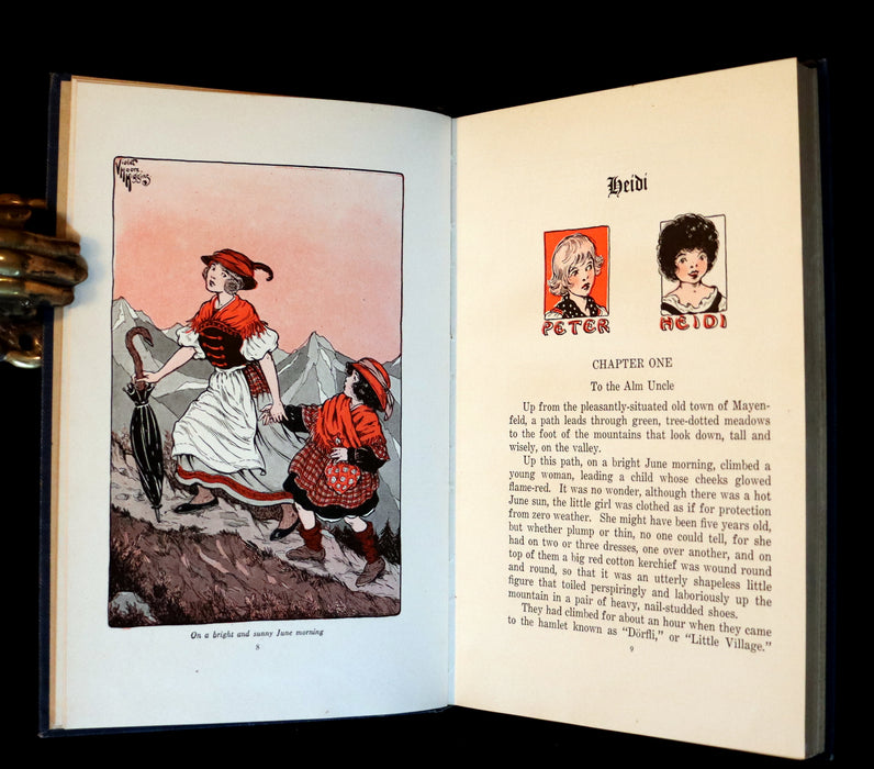 1924 Rare Book - HEIDI by Johanna Spyri. First Edition illustrated by Violet Moore Higgins.