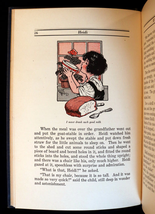 1924 Rare Book - HEIDI by Johanna Spyri. First Edition illustrated by Violet Moore Higgins.