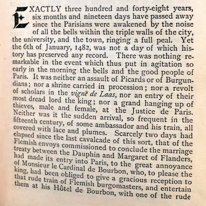 1890 Rare Victorian Gothic Book - Notre-Dame or The Bellringer of Paris by Victor Hugo.