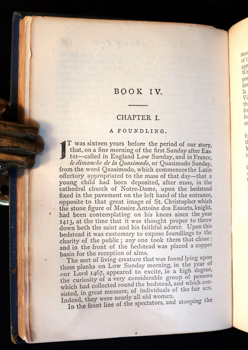 1890 Rare Victorian Gothic Book - Notre-Dame or The Bellringer of Paris by Victor Hugo.