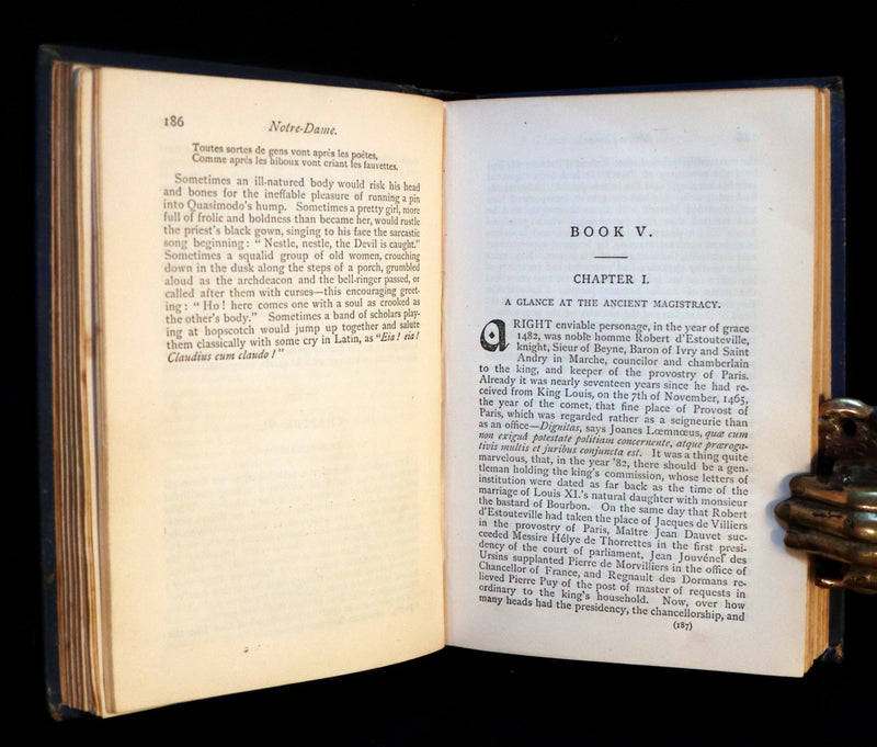 1890 Rare Victorian Gothic Book - Notre-Dame or The Bellringer of Paris by Victor Hugo.