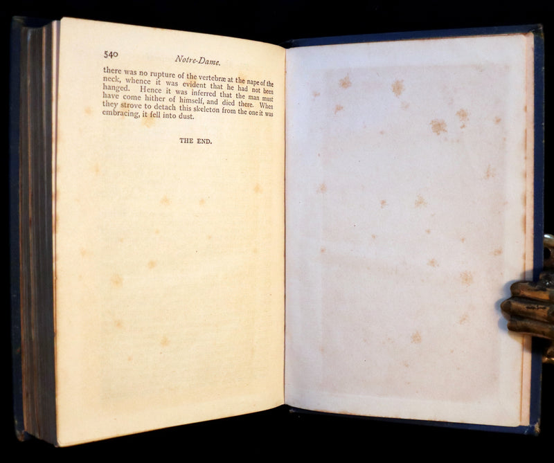 1890 Rare Victorian Gothic Book - Notre-Dame or The Bellringer of Paris by Victor Hugo.