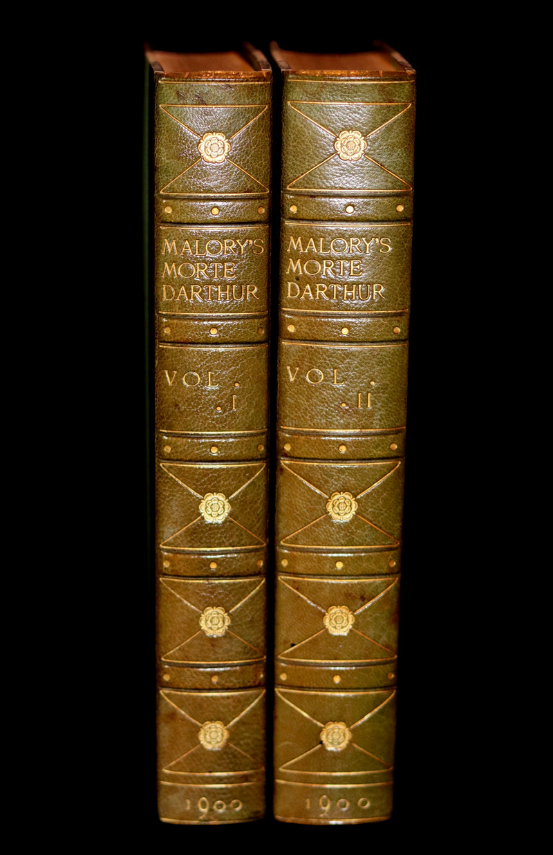 1900 Rare Book set bound for Hatchards - Le Morte Darthur, King Arthur and of His Noble Knights of the Round Table.