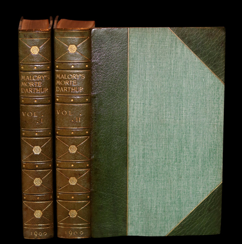1900 Rare Book set bound for Hatchards - Le Morte Darthur, King Arthur and of His Noble Knights of the Round Table.