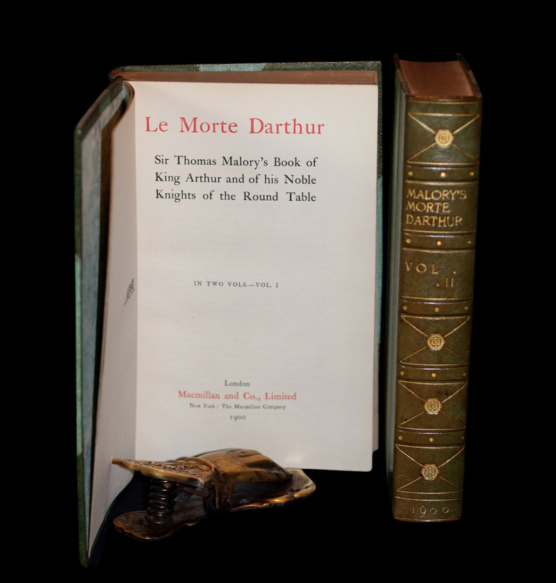 1900 Rare Book set bound for Hatchards - Le Morte Darthur, King Arthur and of His Noble Knights of the Round Table.