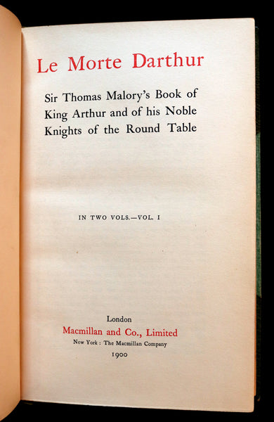 1900 Rare Book set bound for Hatchards - Le Morte Darthur, King Arthur and of His Noble Knights of the Round Table.