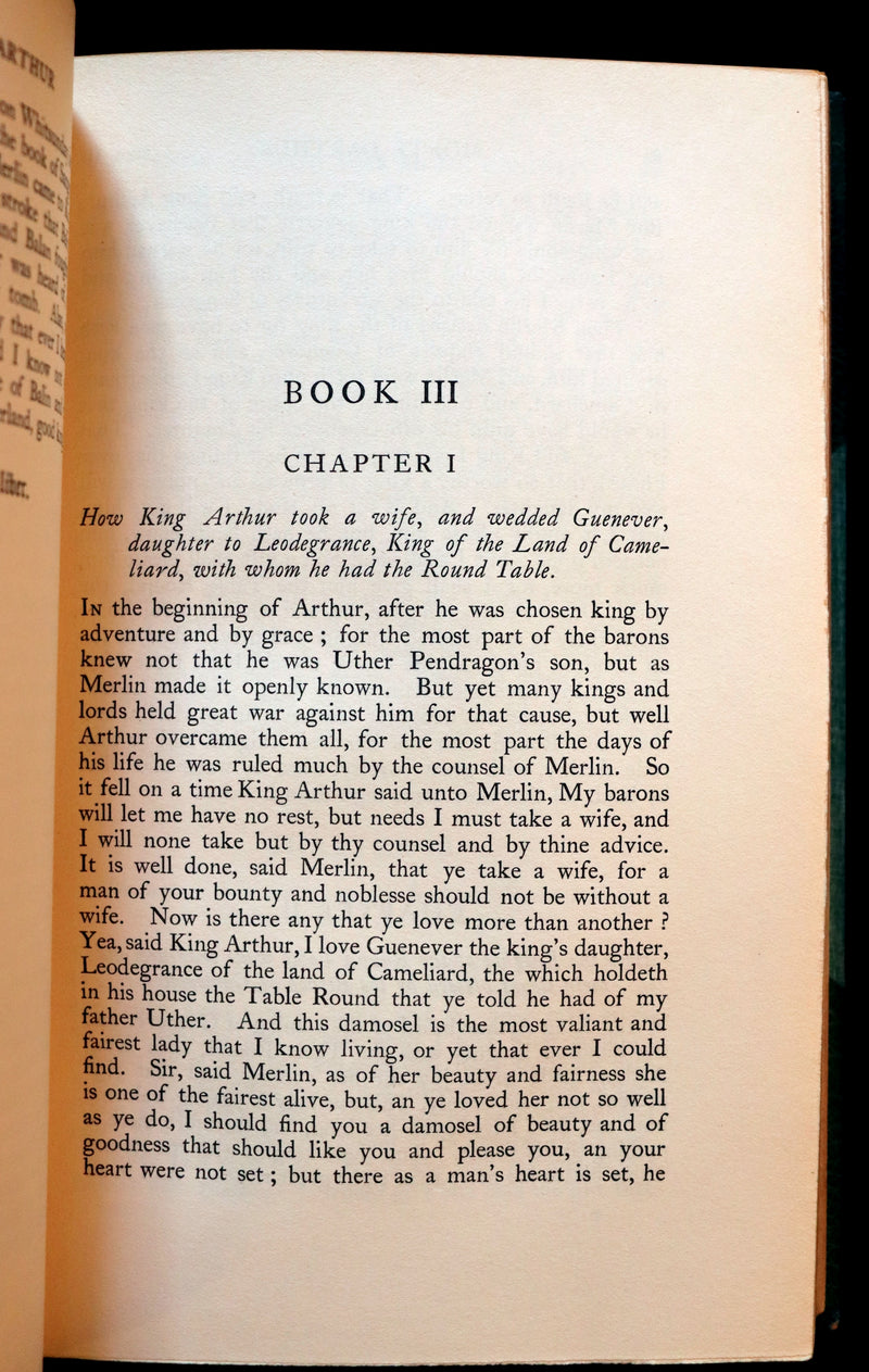 1900 Rare Book set bound for Hatchards - Le Morte Darthur, King Arthur and of His Noble Knights of the Round Table.