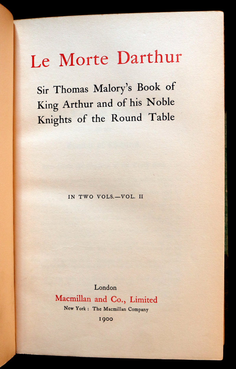 1900 Rare Book set bound for Hatchards - Le Morte Darthur, King Arthur and of His Noble Knights of the Round Table.