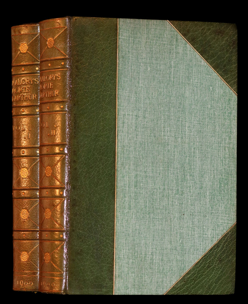 1900 Rare Book set bound for Hatchards - Le Morte Darthur, King Arthur and of His Noble Knights of the Round Table.