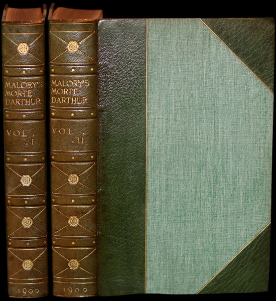 1900 Rare Book set bound for Hatchards - Le Morte Darthur, King Arthur and of His Noble Knights of the Round Table.
