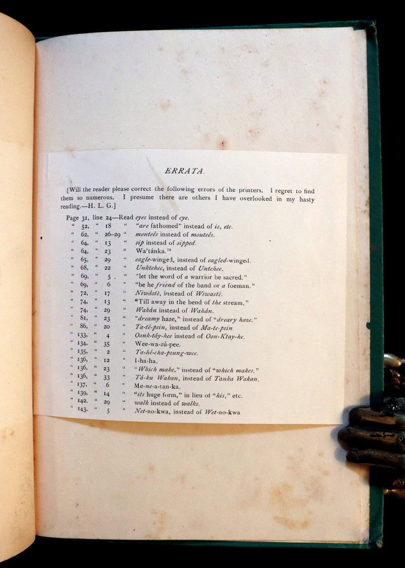 1881 Rare First Edition Book signed by the Author ~ LEGENDS OF THE NORTHWEST by Hanford Lennox Gordon.