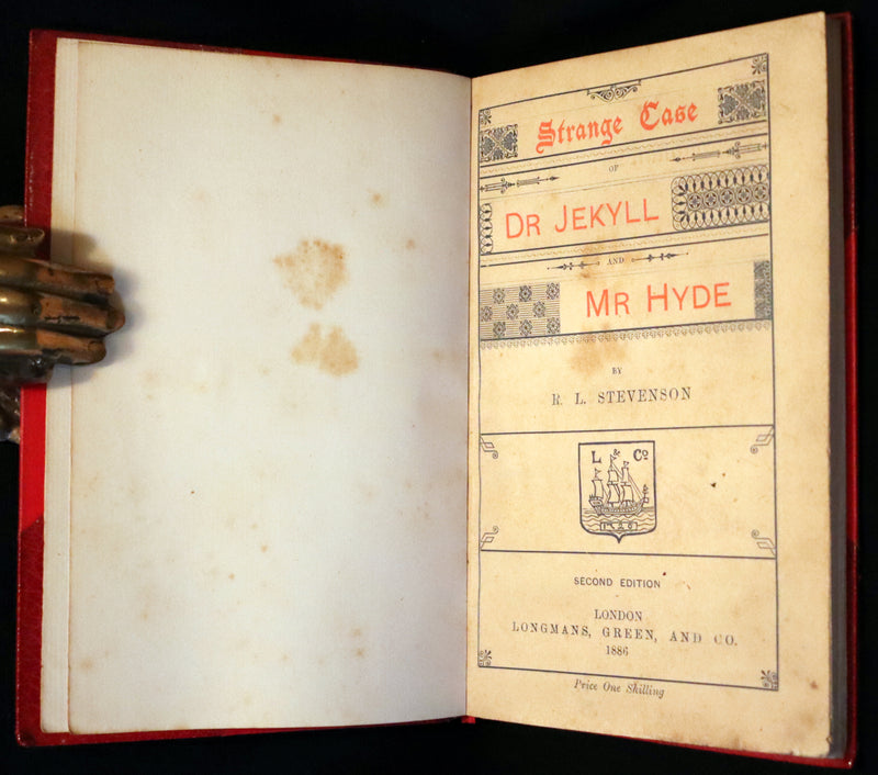 1886 Rare Book in Bickers & Son Binding - Dr Jekyll and Mr Hyde by Stevenson. Second Edition.